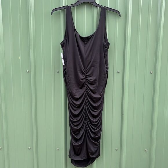 Sofia Womens Body Sculpting Ruched Tank Dress, Below Knee Length 2-Pack Size XXL - Picture 4 of 10